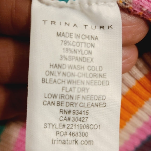 Trina Turk | Women's Sleeveless Striped Halter Neckline Midi Dress (Size Large) - Picture 5 of 13